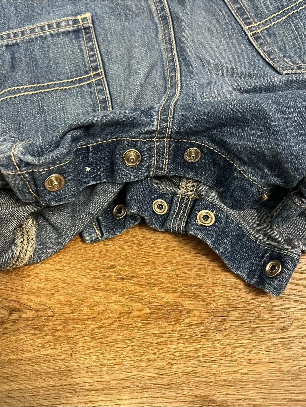 OshKosh B'gosh Washed Blue Denim Short Overalls